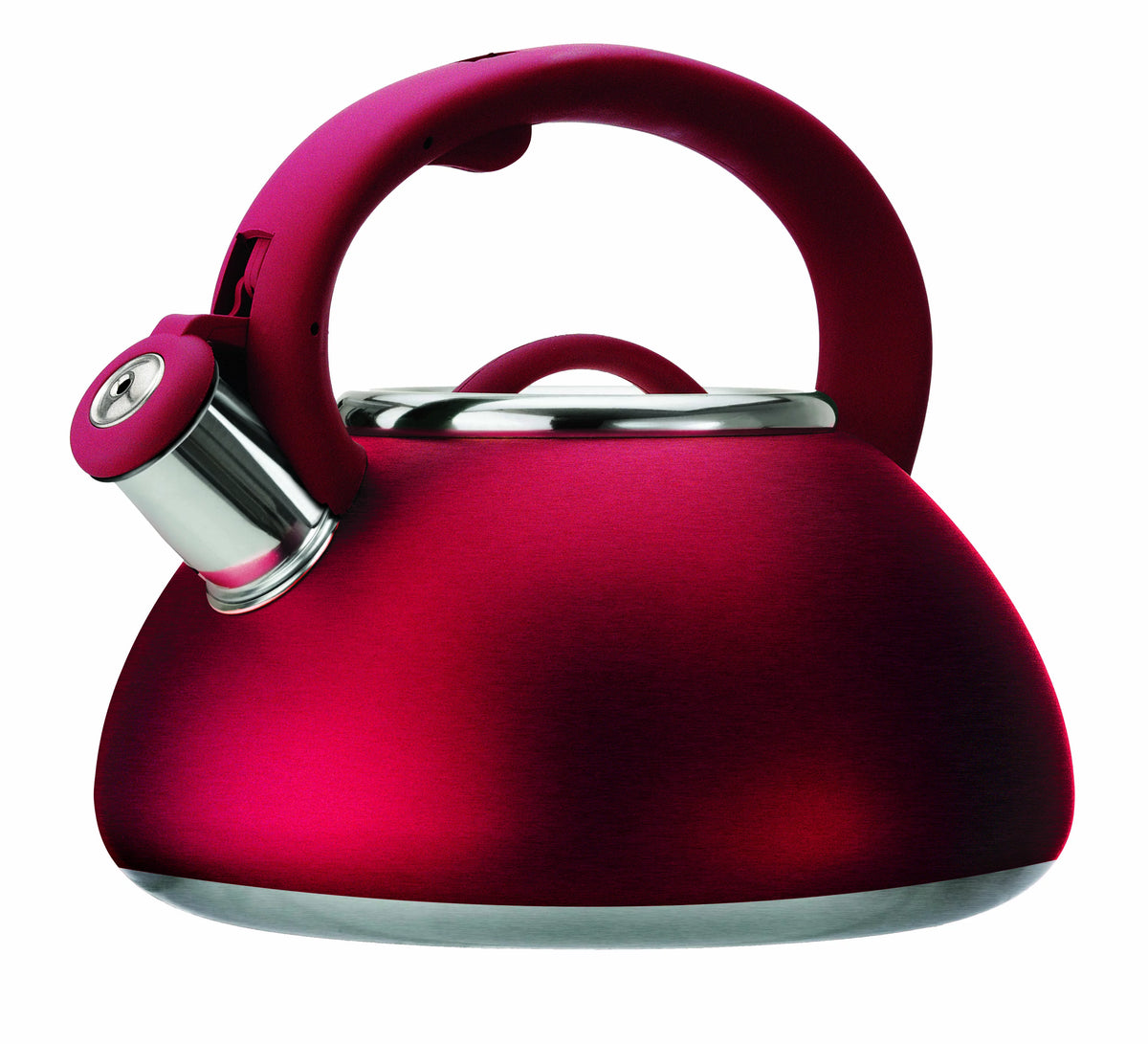 Stainless Steel Whistling Kettle, 2.5 Quarts, Matte Red T97361