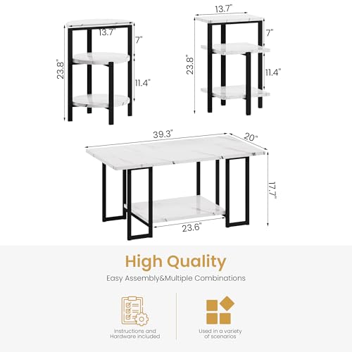 Faux Marble 3 Piece Coffee Table Set S92231