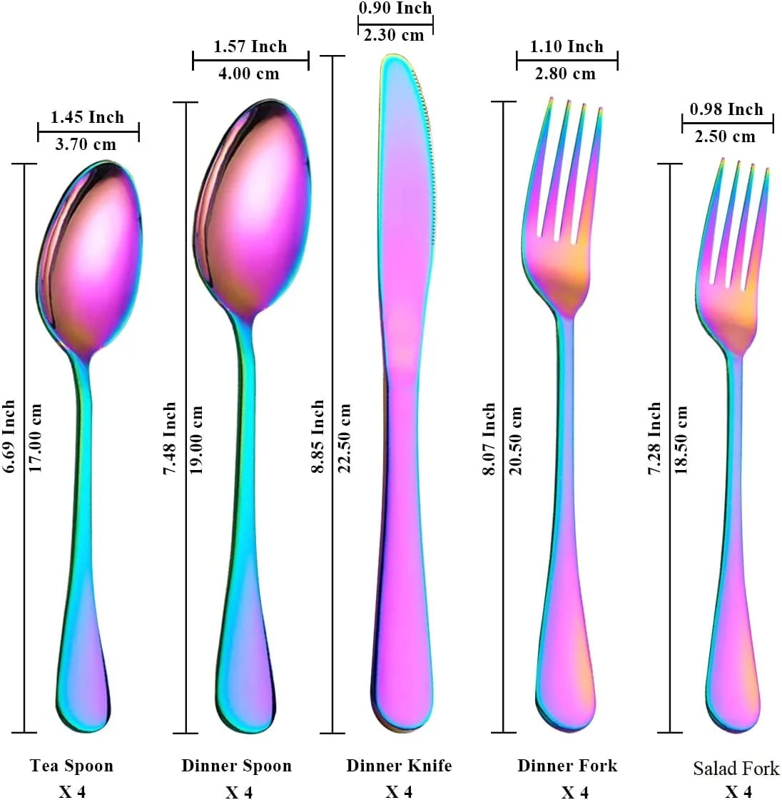 20 Piece Stainless Steel Titanium Plated Flatware Set J917