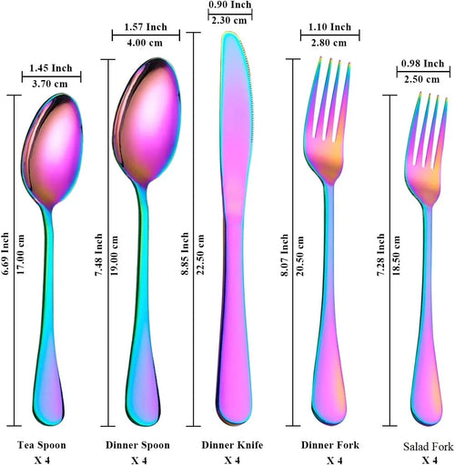 20 Piece Stainless Steel Titanium Plated Flatware Set J917