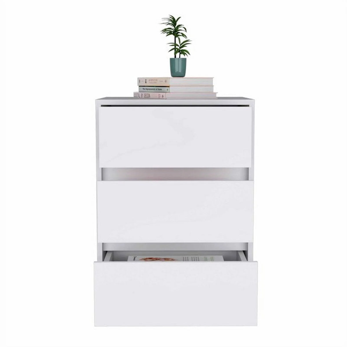 3 Drawer White Wood Filing Cabinet F16991