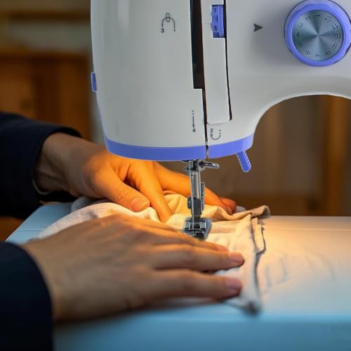 Portable Sewing Machine with 12 Built-in Stitches, 2 Speed, White Blue W392
