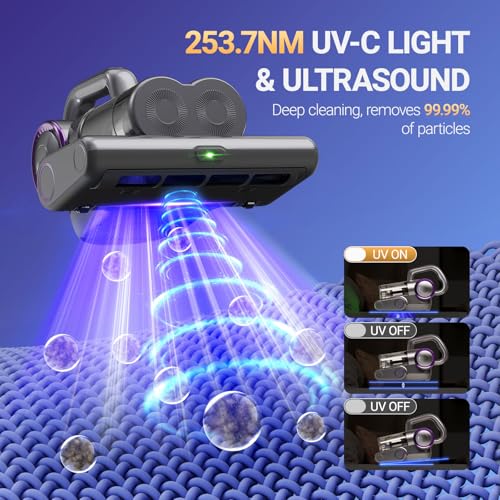 16Kpa Mattress Vacuum Cleaner with UV-C Light, Heat, HEPA Filter C9595