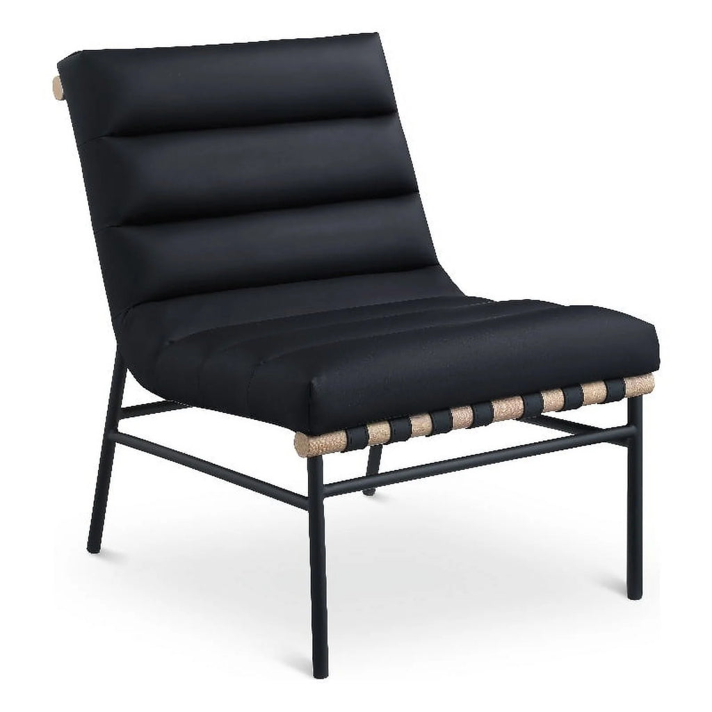 Black Vegan Leather Accent Chair S652