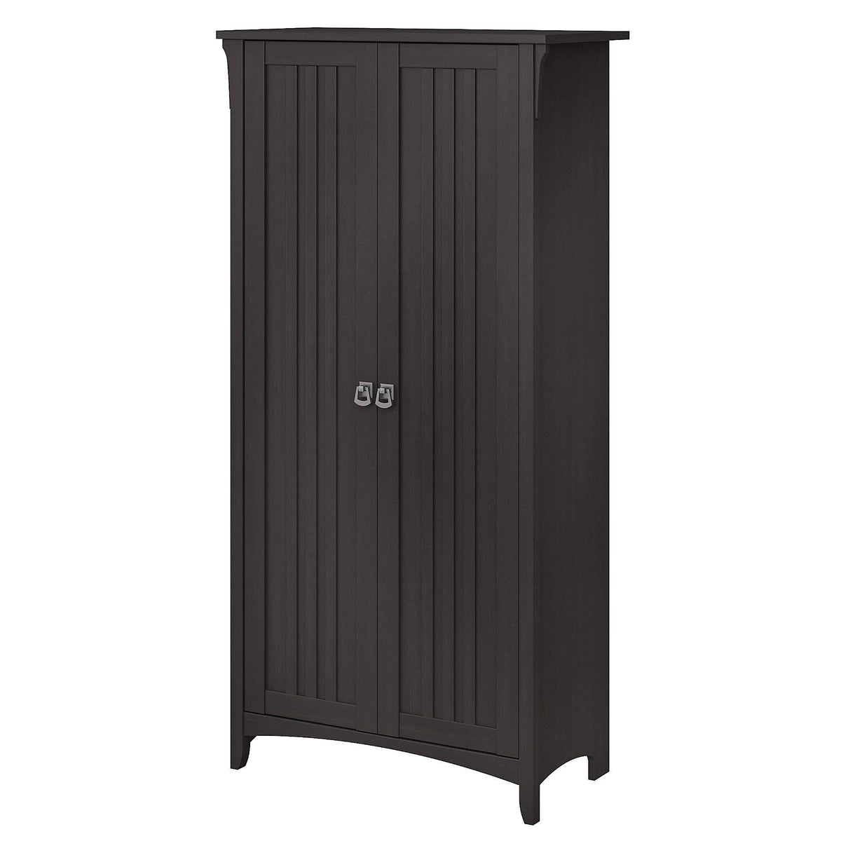 Vintage Black Kitchen Pantry Cabinet with Doors J8142