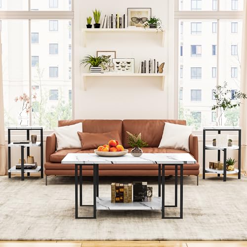 Faux Marble 3 Piece Coffee Table Set S92231