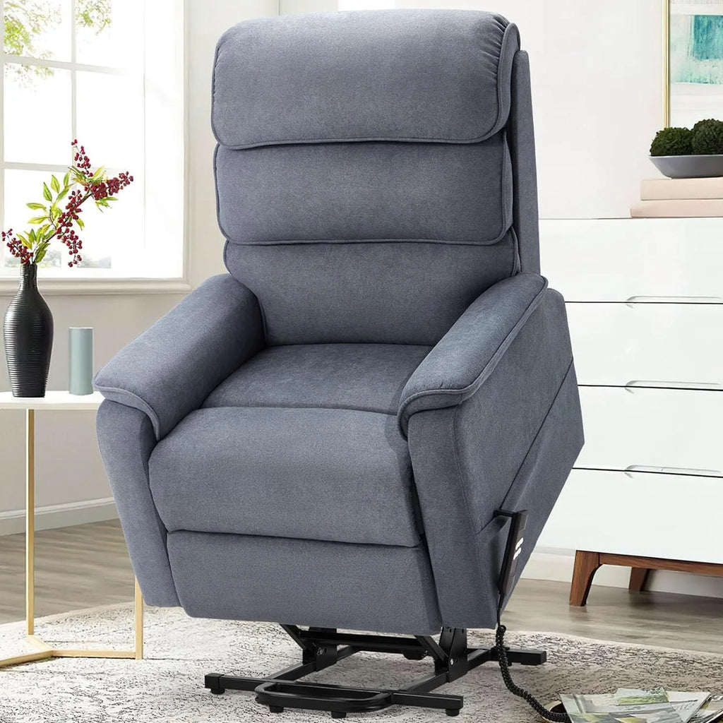 Blue Dual Motor Power Lift Recliner Chair A8098
