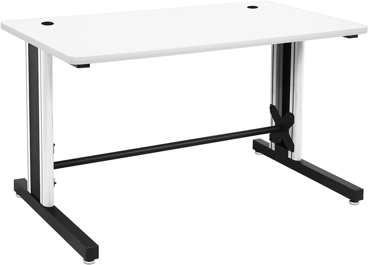 25" X 58" Black And White Computer Desk W55415