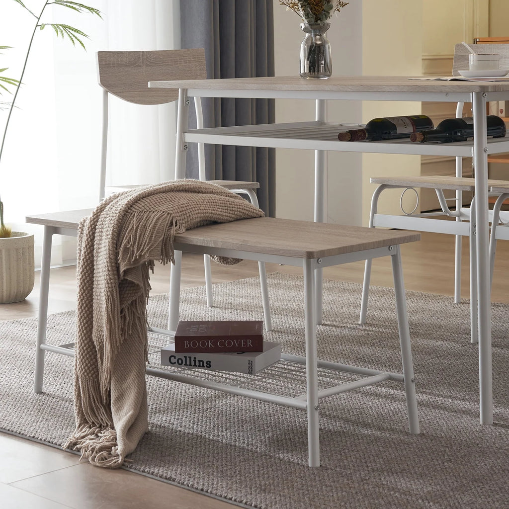 6-Piece Dining Room Set with 4 Chairs and 1 Bench F291891