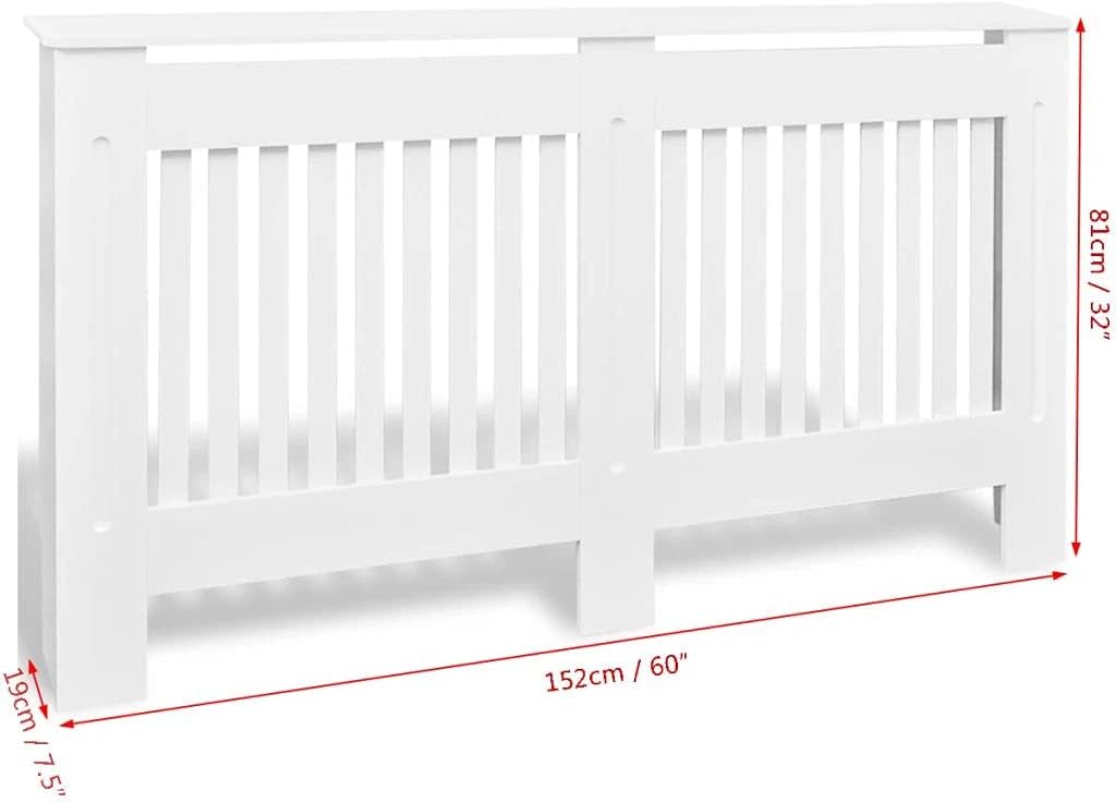 White MDF Radiator Cover Q2424