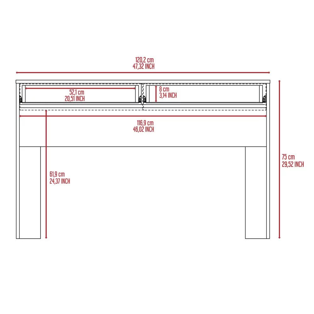 Black 2-Drawer Engineered Wood Computer Desk H72259