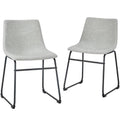 Grey Faux Leather Dining Chair Set of 2 G4873