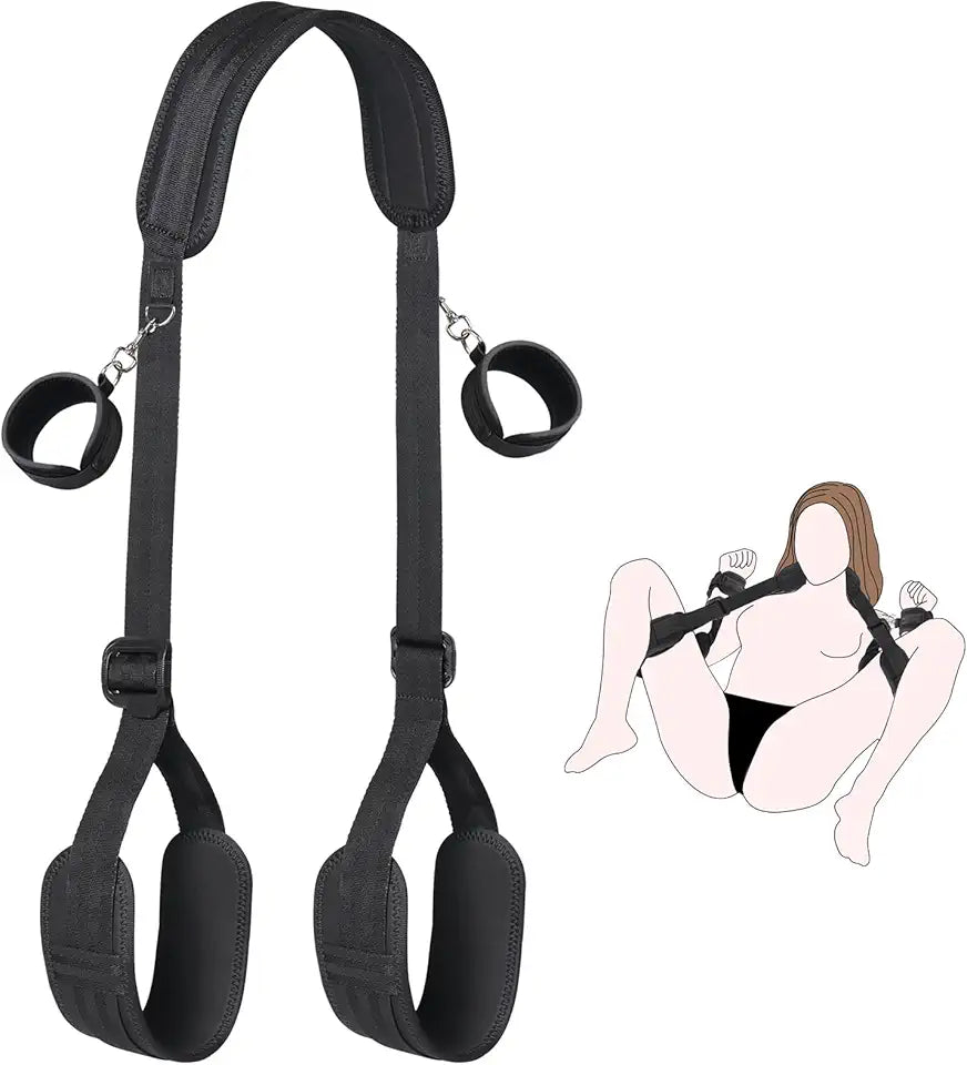 Bondage Kit with Handcuffs and Adjustable Leg Straps K445729