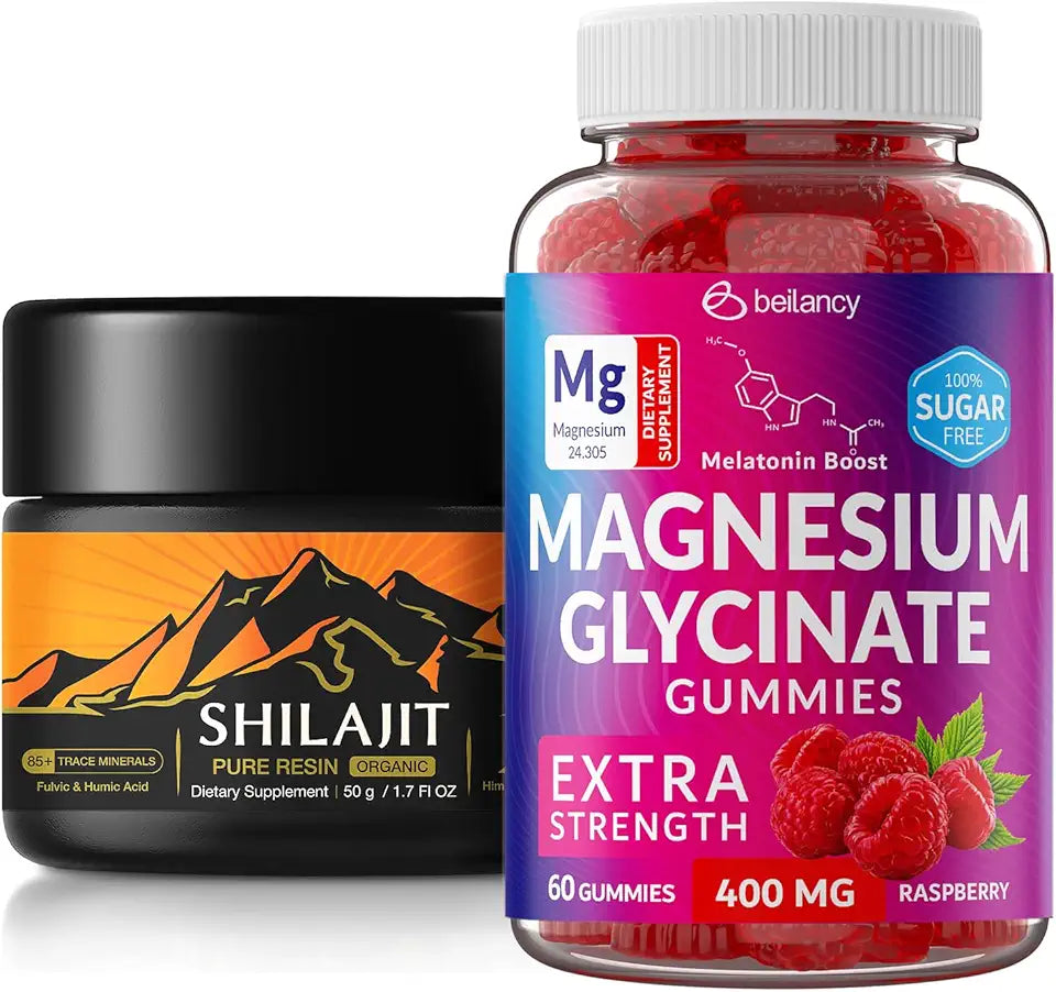 Magnesium Glycinate Gummies 400mg + Himalayan Shilajit Resin Z2589