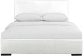 White Upholstered Platform Bed Frame Full V722