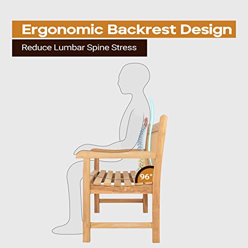 A-Grade Natural Teak Outdoor Bench with Curved Backrest and Arch Armrest F77516