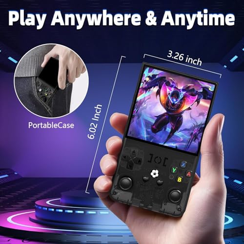 4.0 inch IPS Screen Retro Handheld Game Console 18000+ Games Transparent Black W67626