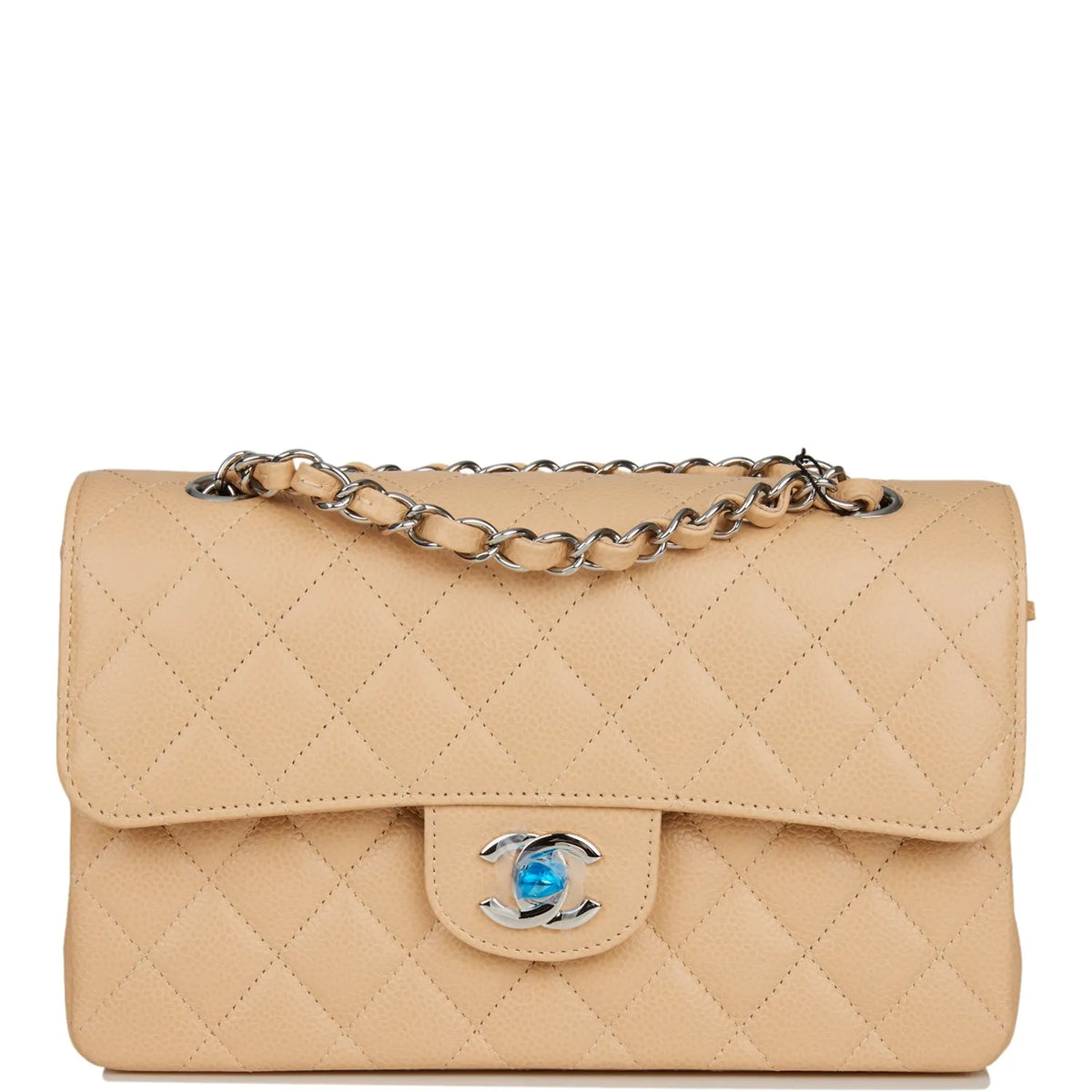 Beige Caviar Classic Flap Bag B777