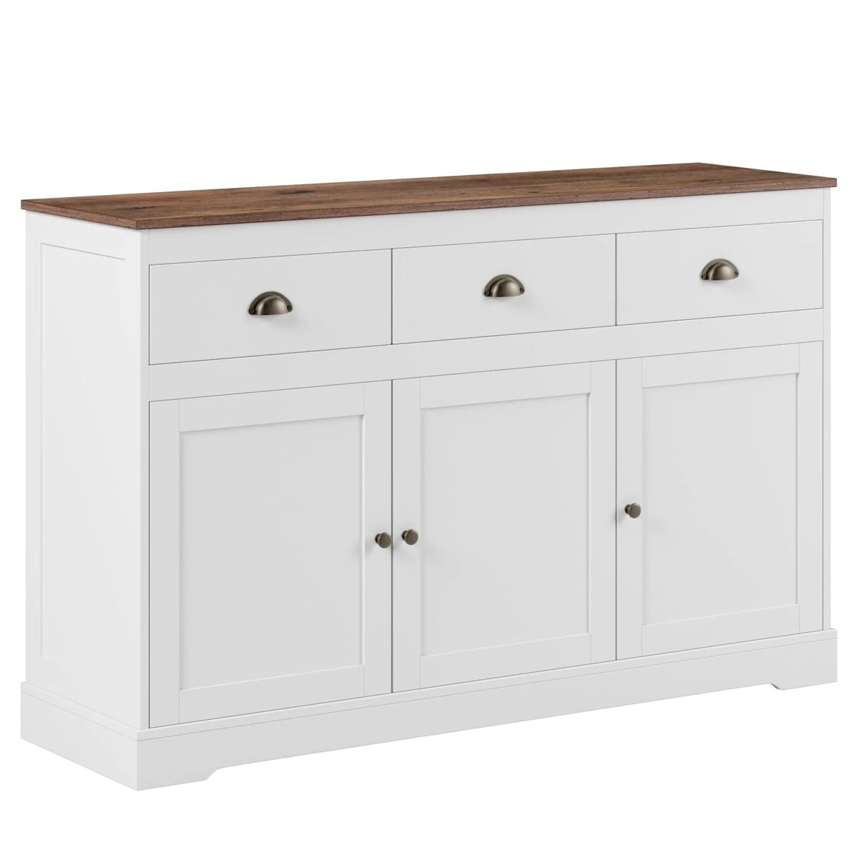 White 3 Drawer 3 Door Sideboard Storage Cabinet V23858