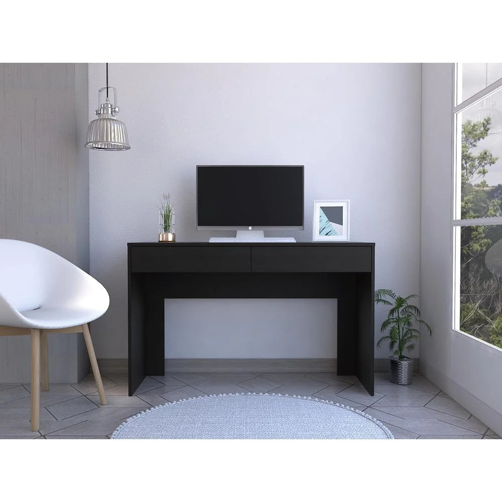 Black 2-Drawer Engineered Wood Computer Desk H72259