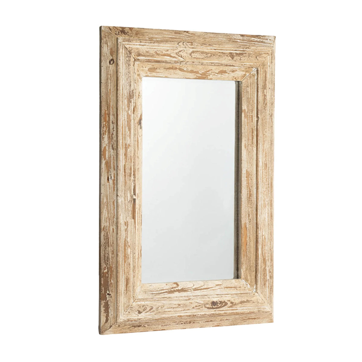 Distressed Finish Rectangular Wall Mirror K90994