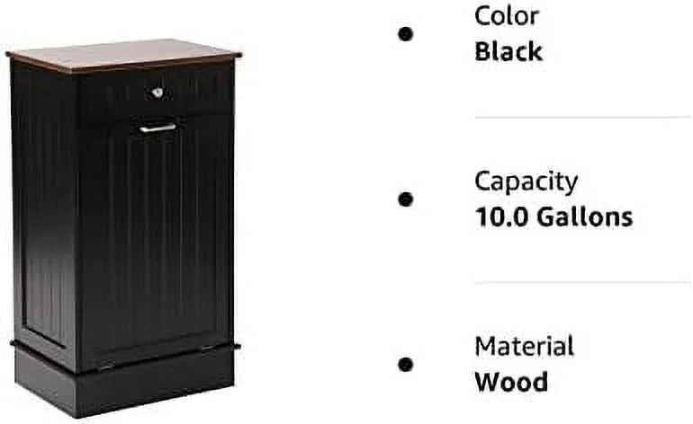 Free-Standing Tilt Out Trash Bin with Drawer and Countertop Grey J4577
