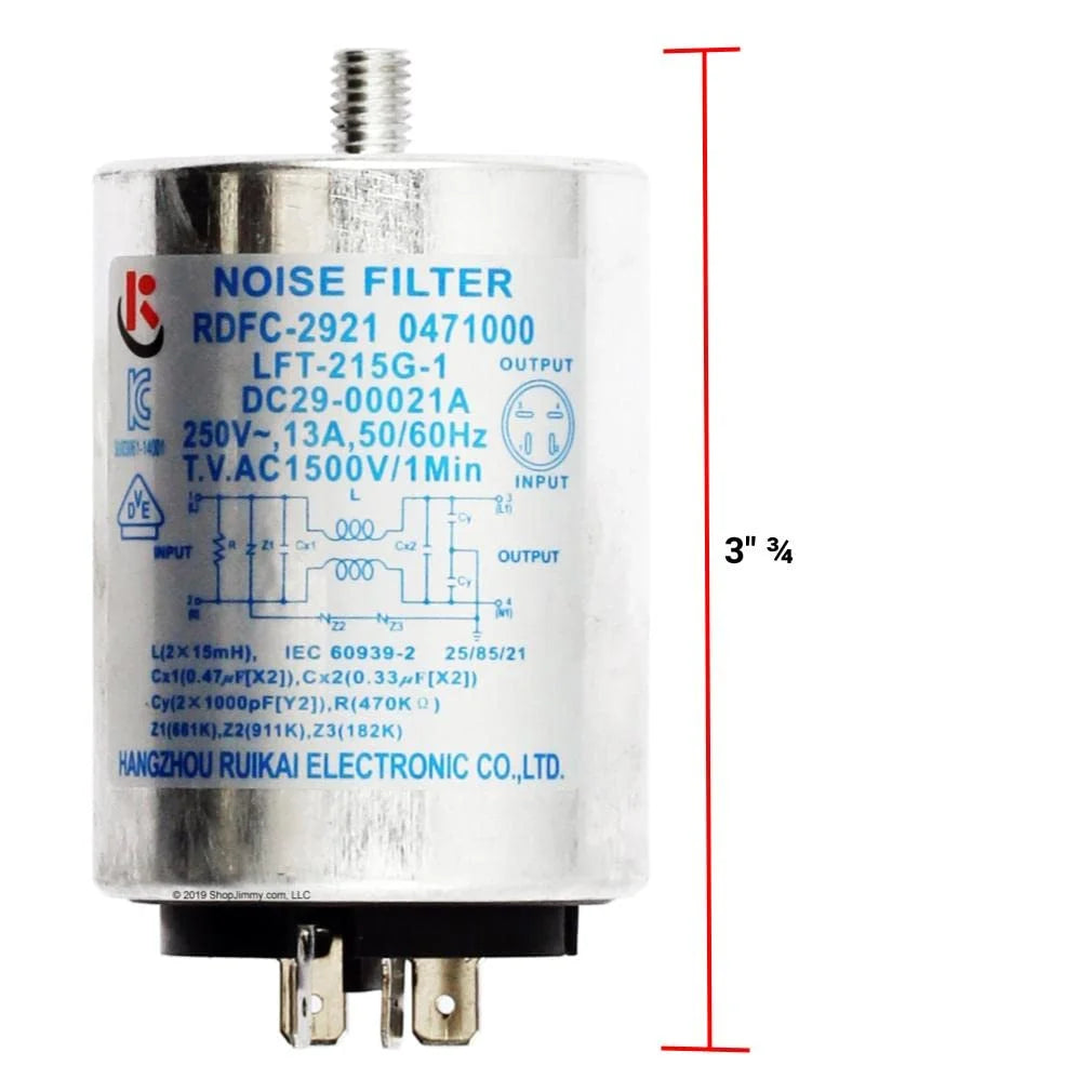 Washer Noise Filter 3" Length D816983