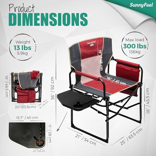 Oversized Portable Folding Camping Chair with Side Table K935