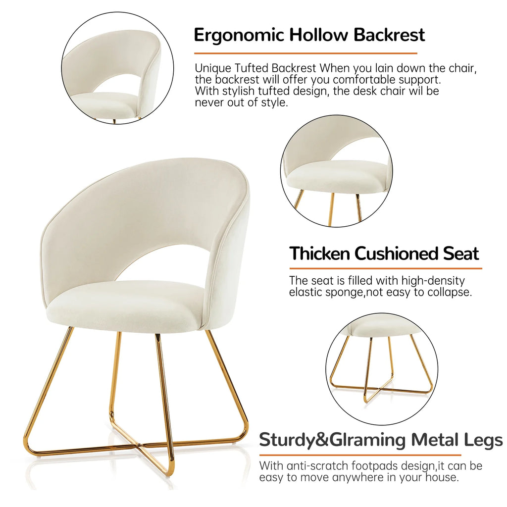 Khaki Velvet Upholstered Accent Chair I551925