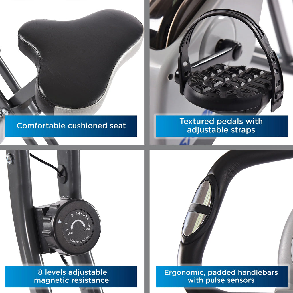 Folding Upright Exercise Bike with Padded Seat W1233