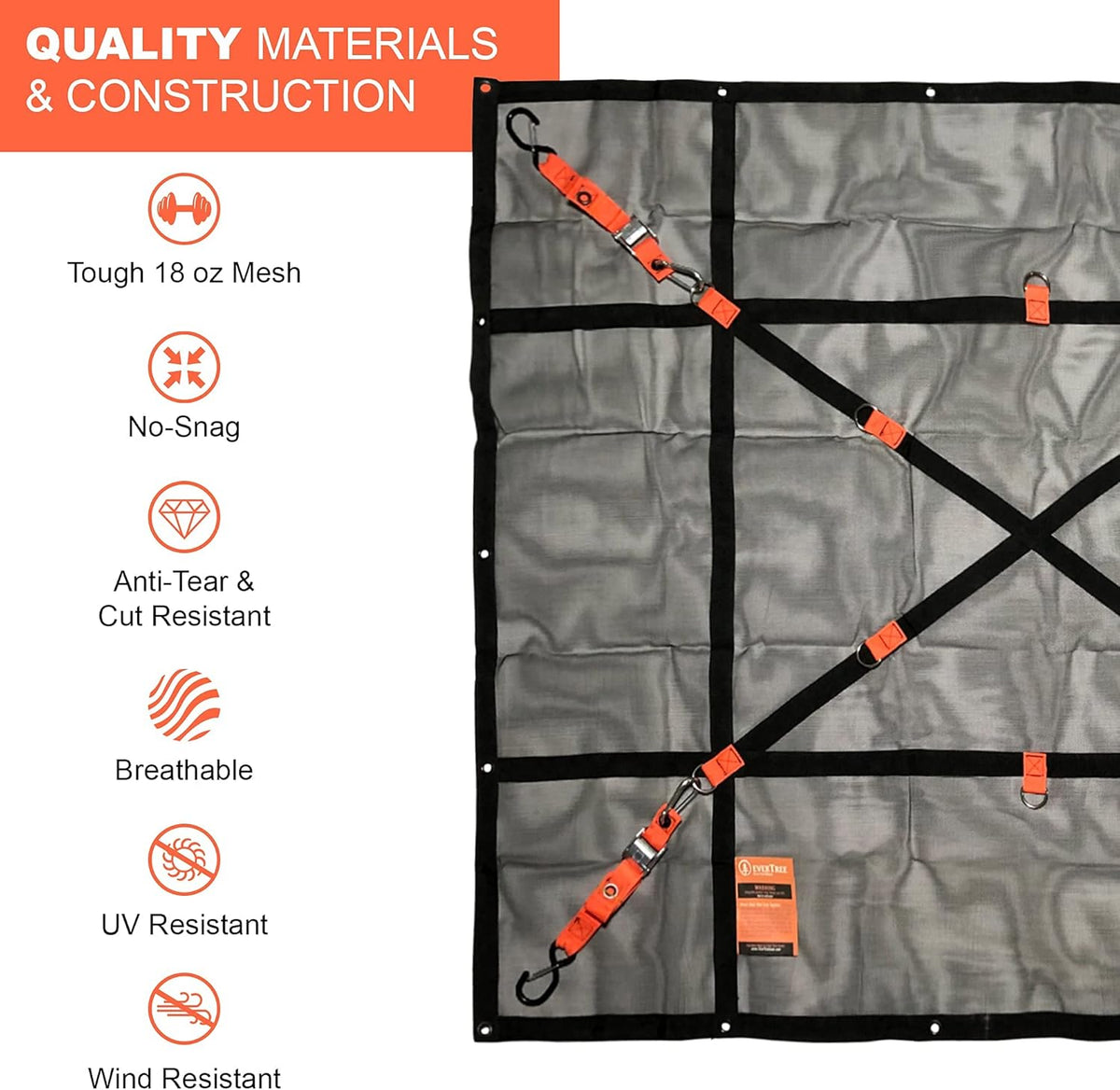 Heavy Duty Cargo Net with D-Rings and Straps B105578