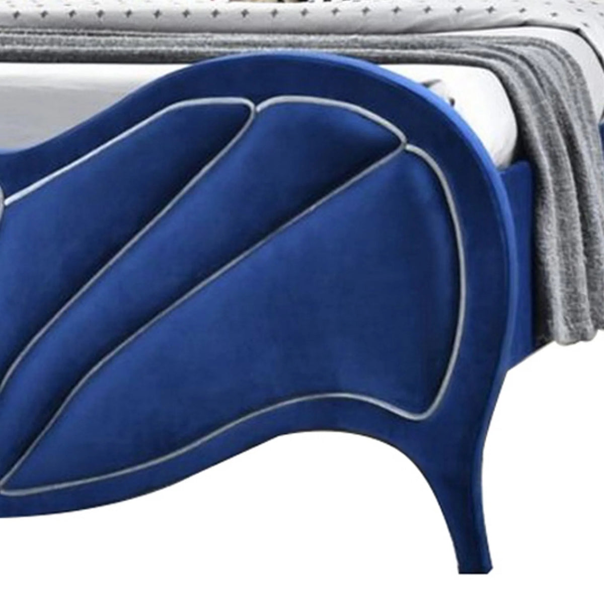 Blue Velvet Channel Tufted Eastern King Bed S669170