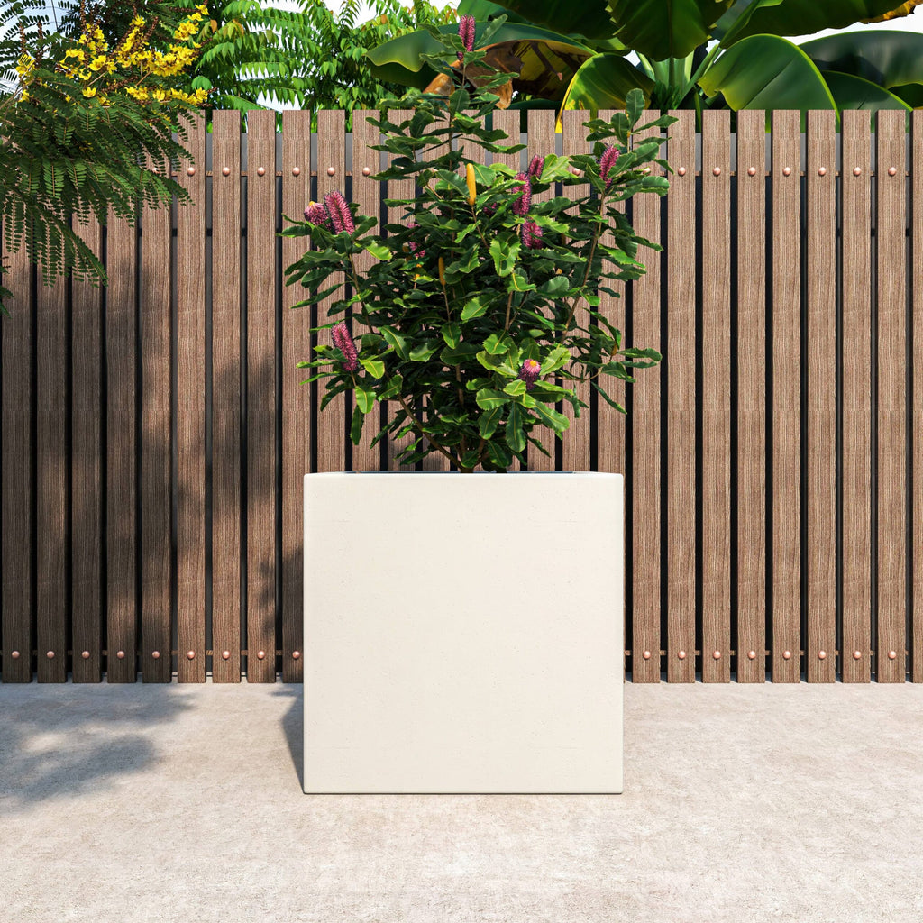 White 24 Inch Square Planter Pot O18013