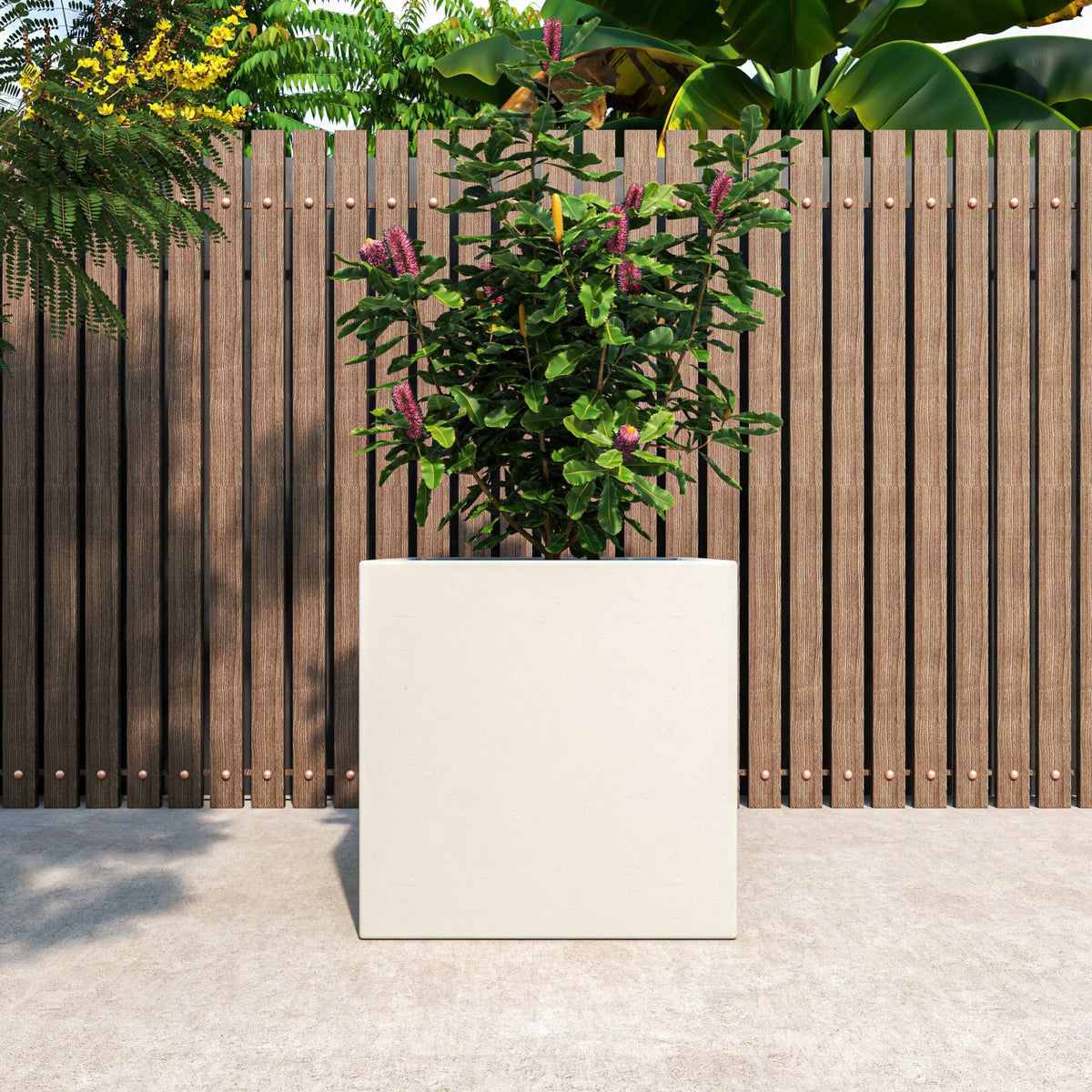 White 24 Inch Square Planter Pot O18013