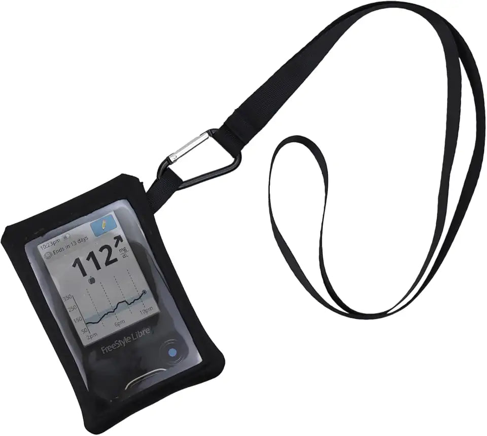 Blood Glucose Meter Case with Lanyard Hook Clear Window B686