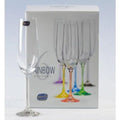 Bohemian Crystal Rainbow Set Of 6 Champagne Flutes 6.5 Oz C83633