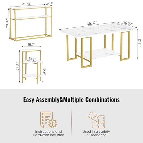 Faux Marble 3 Piece Coffee Table Set S92231
