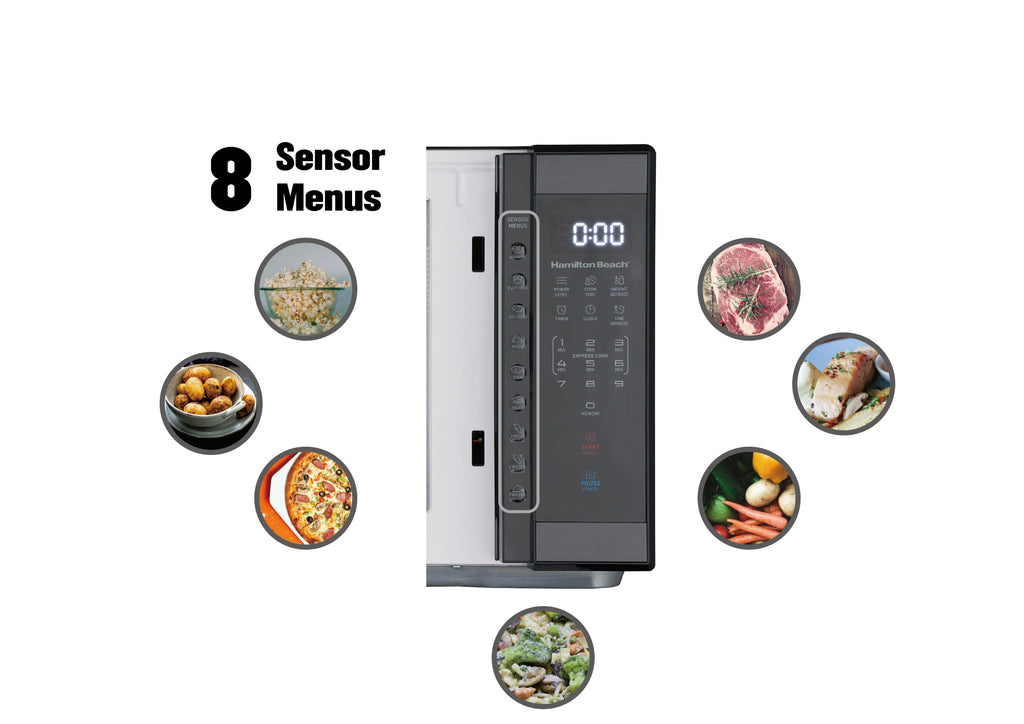 1.1 cu. ft. 1000 Watts White Stainless Steel Microwave Oven Q18040