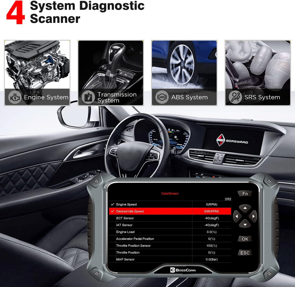 7Inch OBD2 Car Scanner Code Reader & Scan Tool P2891