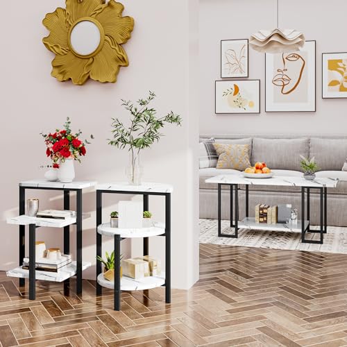 Faux Marble 3 Piece Coffee Table Set S92231