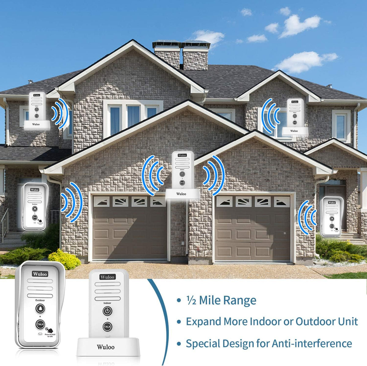 Wireless Intercom Doorbell Chime White L26683