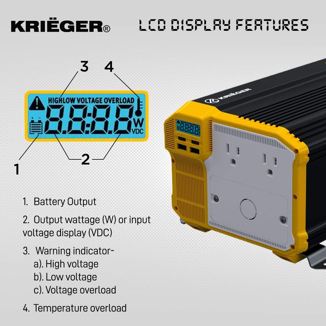3000 Watts 12V to 110V Modified Sine Wave Power Inverter A4065