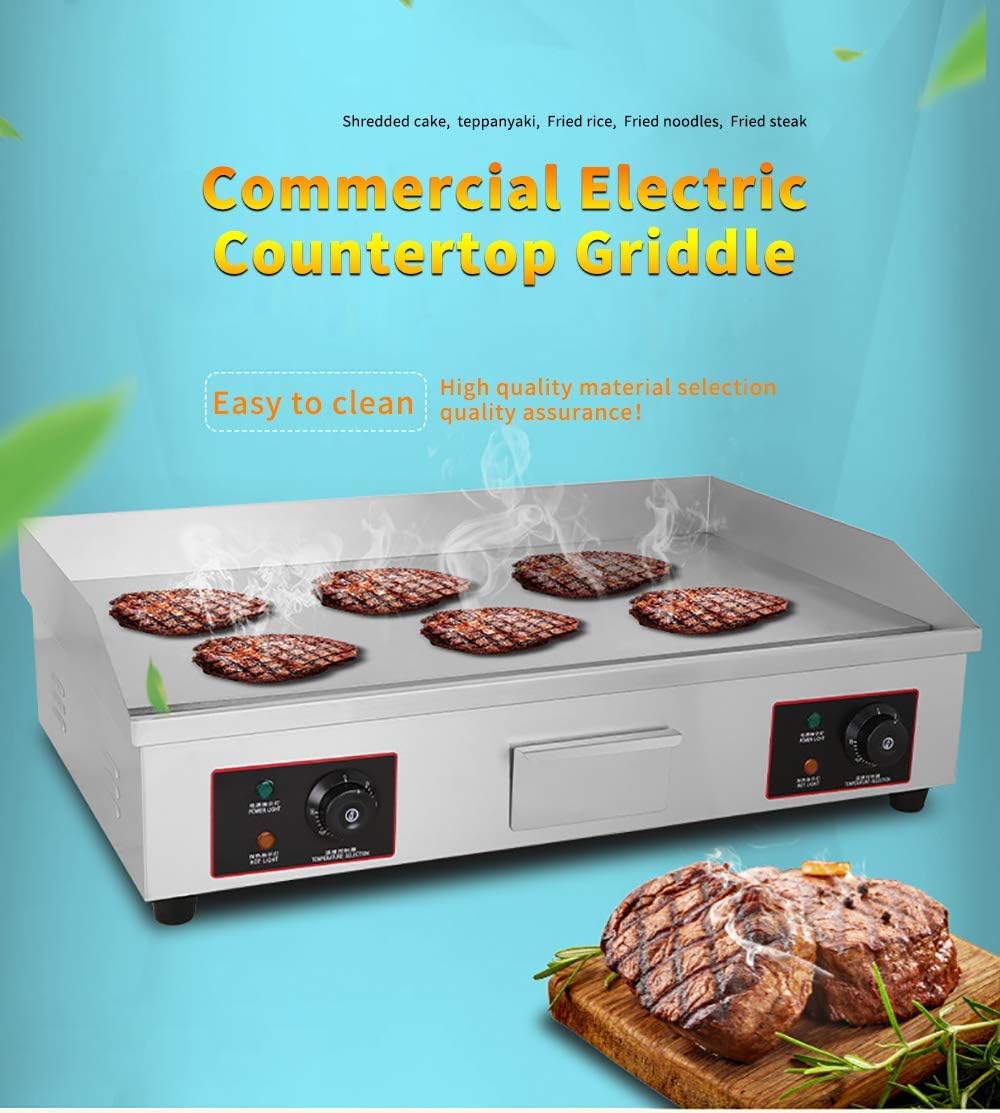 29 Electric Griddle 220V 4400Watt Commercial Countertop Stainless Steel Griddle with Temperature Control Y22060