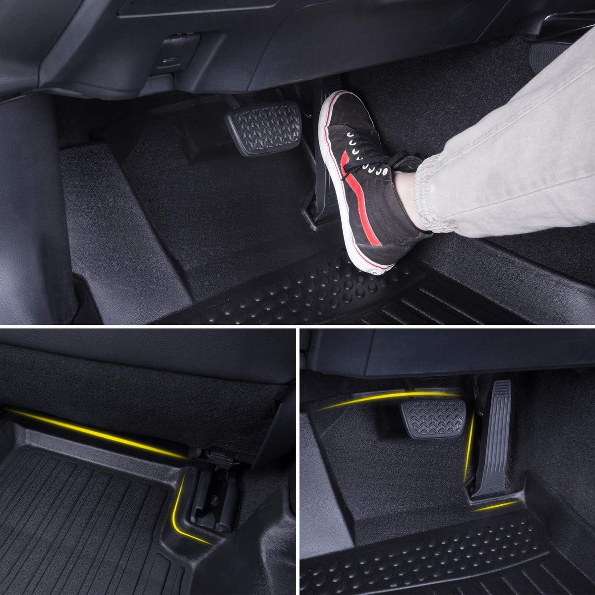 Black Floor Mats Liners Carpet S185