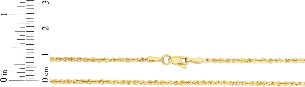 10k Yellow Gold 2mm Diamond Cut Rope Chain Necklace K4102