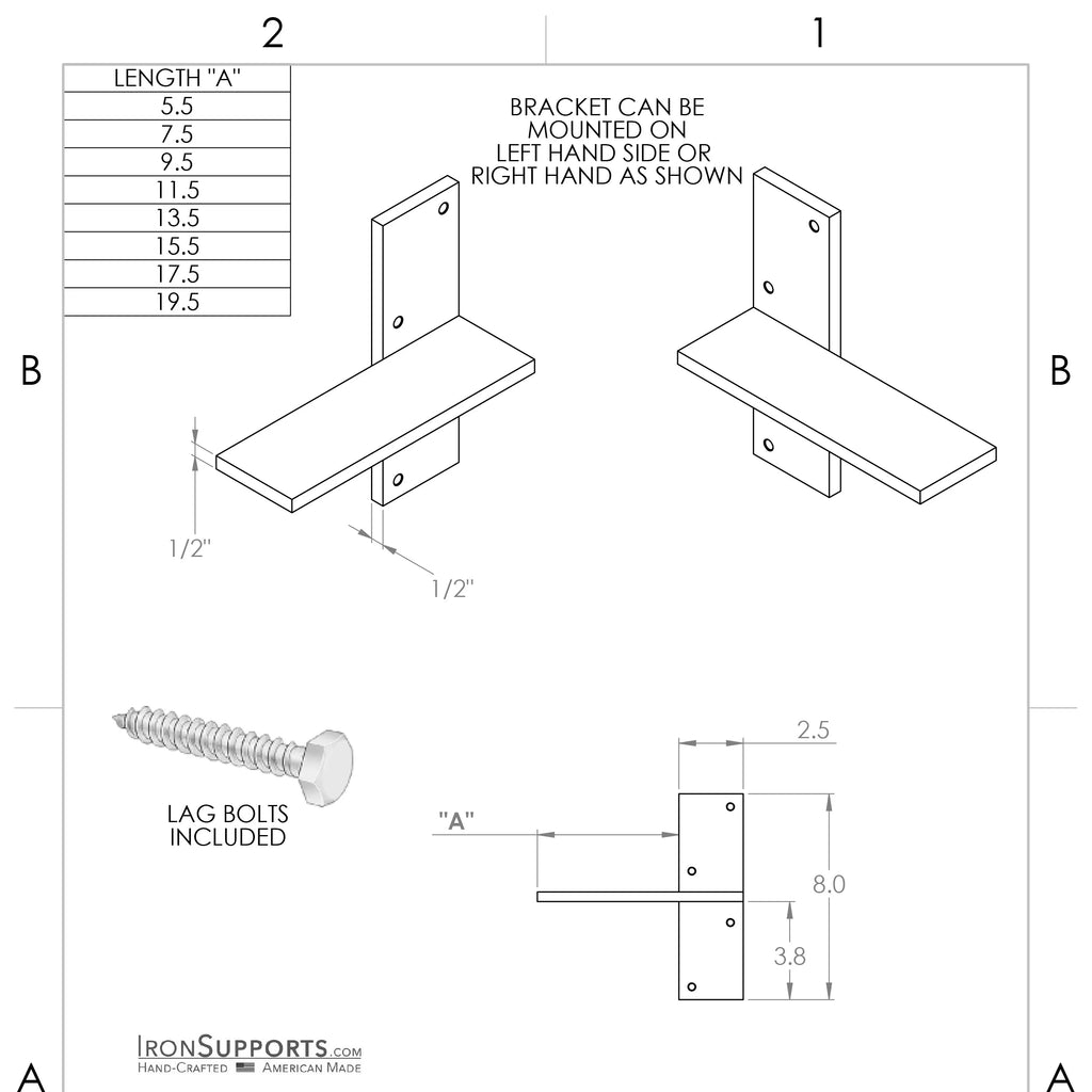 Floating Countertop Wall Bracket I703525