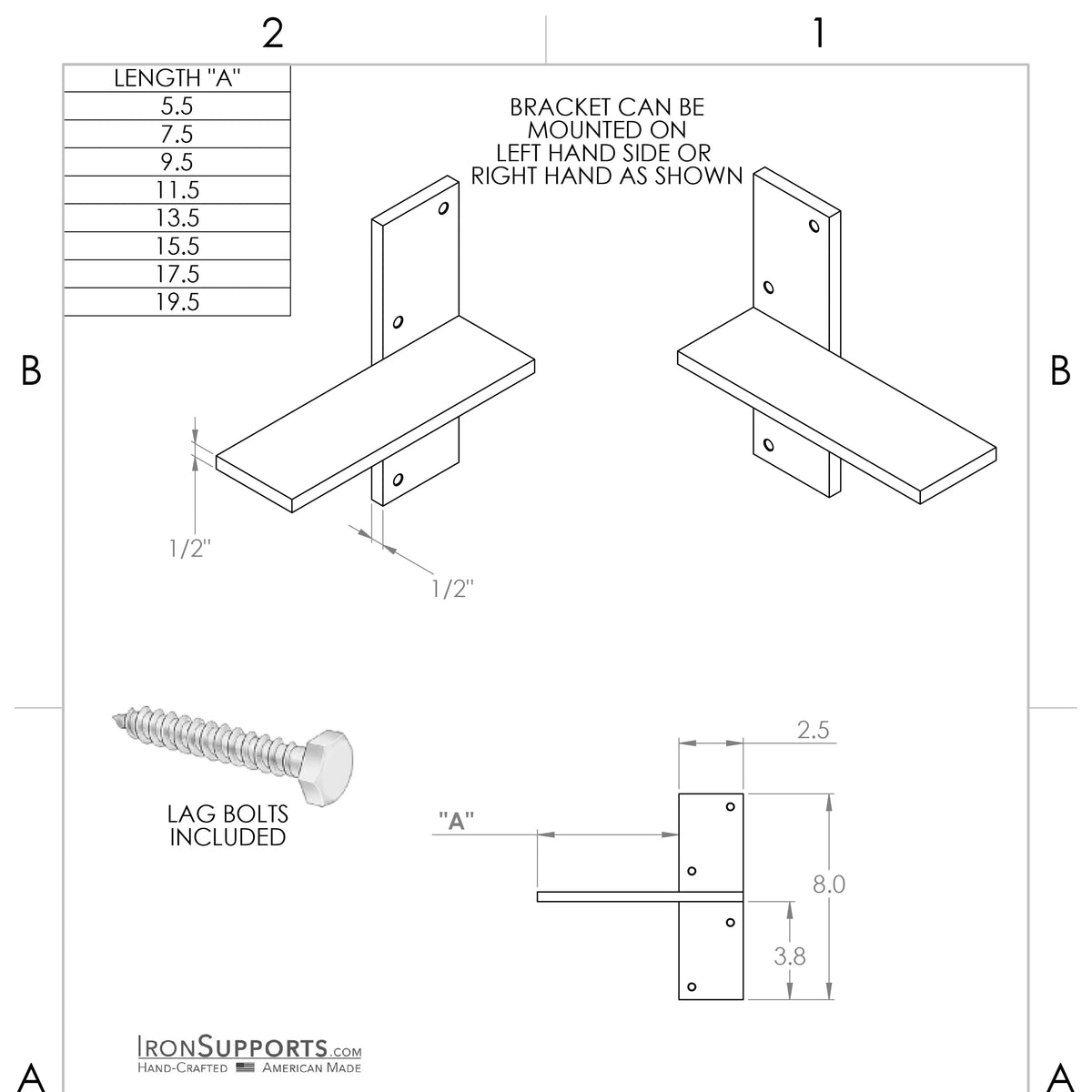Floating Countertop Wall Bracket I703525