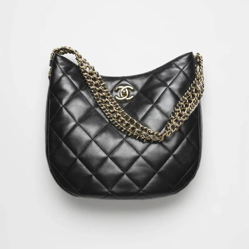 Black Lambskin Hobo Bag B997302