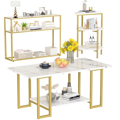 Faux Marble 3 Piece Coffee Table Set S92231