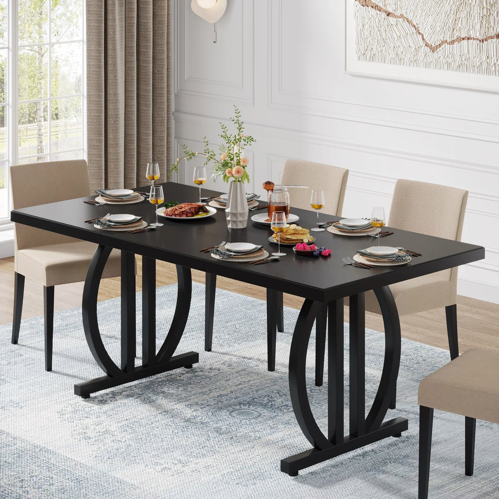 63 in. Dining Table with Heavy Duty Metal Frame C1227